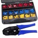Preciva Insulated Ratcheting Wire Terminals Crimping Tool Kit of AWG20-10 (0.5-1.5mm²) (1.5-2.5mm²) (4-6mm²)with 700PCS-27 types of Insulated Butt Bullet Spade Fork Ring Crimp Terminals Connectors