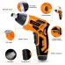 Electric Screwdriver, Preciva 3.6 V Mini Cordless Screwdriver Tool, 0.7-4NM Rechargeable Screwdriver Rotatable 90º with 33 Accessories,7 Speeds, USB Cable, Led Light for Home DIY&Office