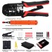 RJ45 Crimper Tool Kit, Preciva Cat5 Cat5e Ethernet Crimping Tool Set with Network Cable Tester, 20PCS RJ45 Connectors, Wire Stripper, 50PCS Cable Ties and Wire Punch Down Impact Tool