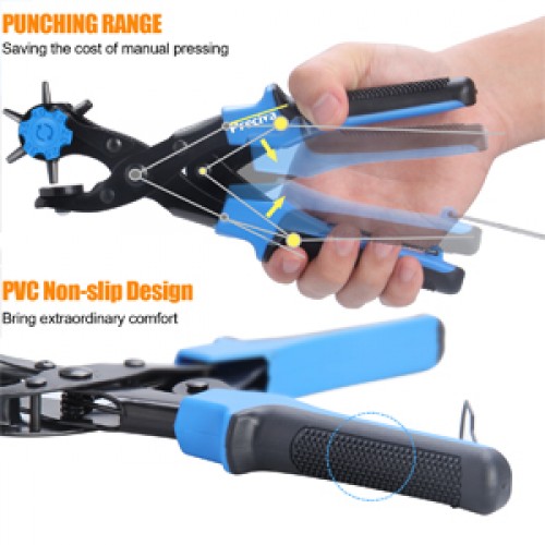 Manual Hole Maker Plier with Replace Tooth Plastic DIY Home Or Craft Projects Punch Plier Tool Kit Set for Belts Fabric Straps GMKD Leather Hole Puncher 